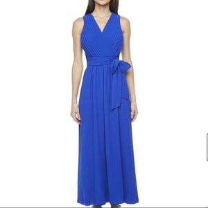 Donna Ricco Blue Maxi Sleeveless Sundress